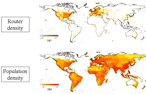 Vergleich Routerdichte / Bevölkerungsdichte