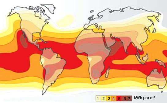 Solareinstrahlung weltweit
